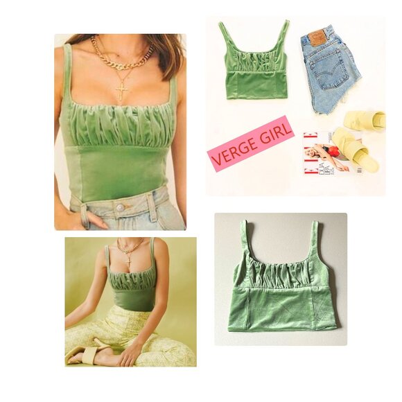 Verge Girl Mid 90's Velvet Ruched Top Sz XS - Picture 1 of 9